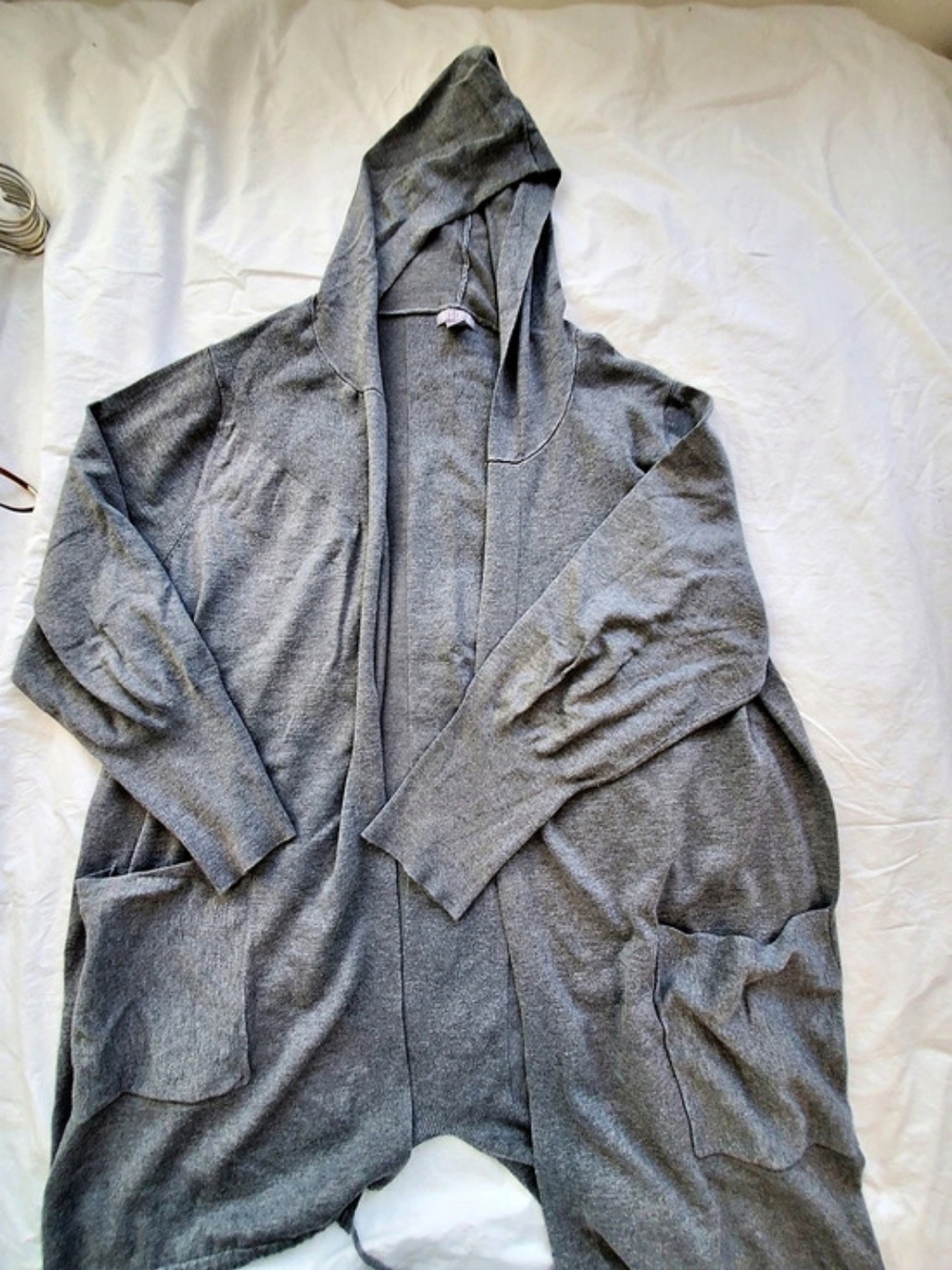 Falls Creek Gray Hooded Tunic Sweater 1X
